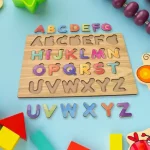 Wooden ABC Puzzle Board Montessori Educational Letter Shapes for Toddlers & Preschoolers ( default, Standard )