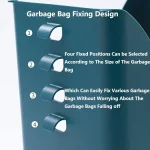 Expandable Trash Can (1 Pc): Plastic, Large Capacity, Kitchen & Bathroom ( default, LARGE )