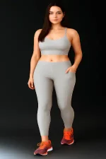 Premium Quality Yoga Tights | Breathable & Stretchable Gym Leggings | Activewear Pants for Girls or Women ( grey, S )