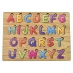 Wooden ABC Puzzle Board Montessori Educational Letter Shapes for Toddlers & Preschoolers ( default, Standard )
