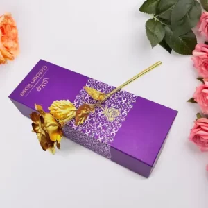 Luxury Decorative Gold Plated Artificial Golden Rose with Premium Box ( default, Standard )
