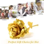 Luxury Decorative Gold Plated Artificial Golden Rose with Premium Box ( default, Standard )