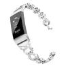 Suitable for fitbit charge34 smart bracelet Voo diamond metal bracelet stainless steel alloy metal wristband ( silver, Standard )