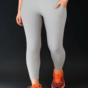 Premium Quality Yoga Tights | Breathable & Stretchable Gym Leggings | Activewear Pants for Girls or Women ( grey, S )