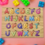 Wooden ABC Puzzle Board Montessori Educational Letter Shapes for Toddlers & Preschoolers ( default, Standard )