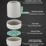 Manual hand-crank peanut sheller machine with built-in filter separator and storage portable household nut cracker - Durable Plastic ( default, OS )