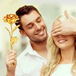 Luxury Decorative Gold Plated Artificial Golden Rose with Premium Box ( default, Standard )