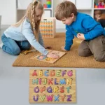 Wooden ABC Puzzle Board Montessori Educational Letter Shapes for Toddlers & Preschoolers ( default, Standard )