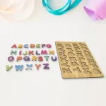 Wooden ABC Puzzle Board Montessori Educational Letter Shapes for Toddlers & Preschoolers ( default, Standard )