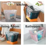 Expandable Trash Can (1 Pc): Plastic, Large Capacity, Kitchen & Bathroom ( default, LARGE )